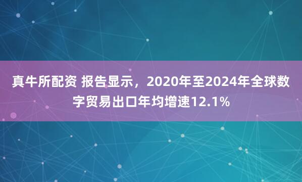 真牛所配资 报告显示，2020年至2024年全球数字贸易出口年均增速12.1%