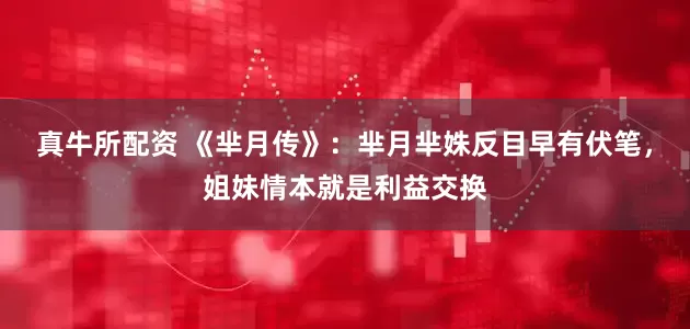 真牛所配资 《芈月传》：芈月芈姝反目早有伏笔，姐妹情本就是利益交换